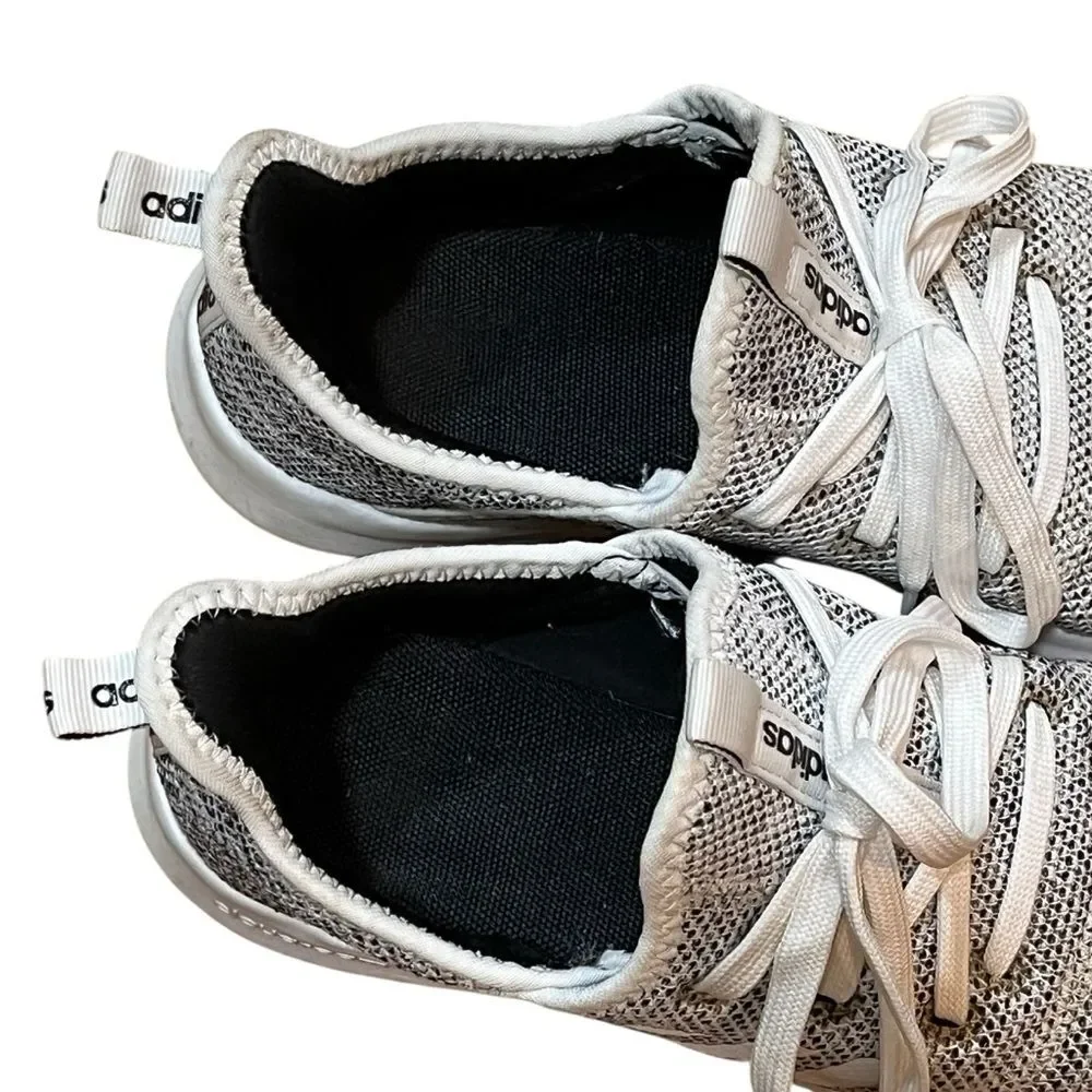 Adidas Gray Mesh Sneakers Cloudfoam Lace Up Light Athletic Shoes Women’s 8